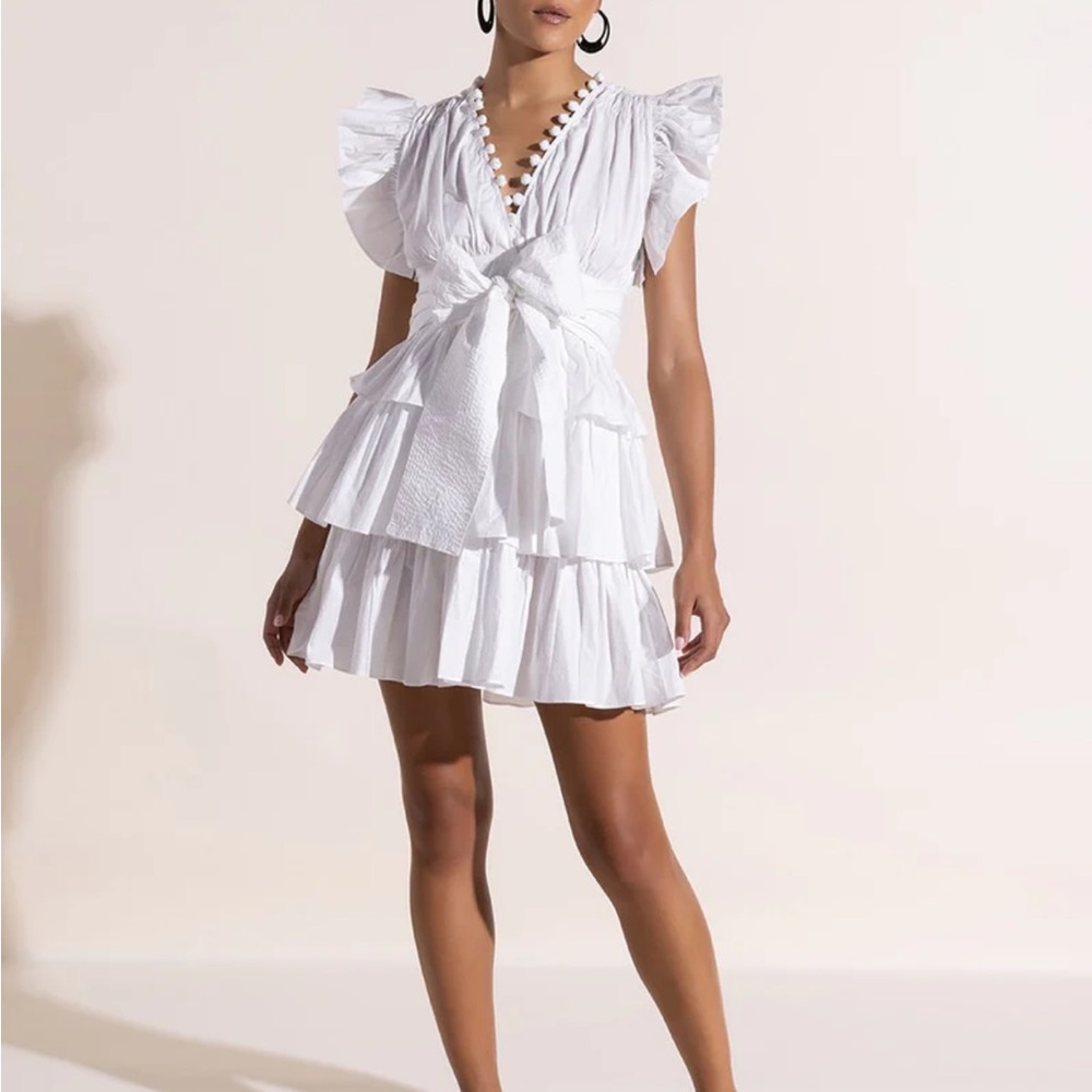 Elegant White Ruffle Dress